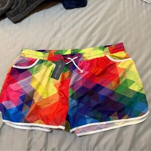 Colorful Geometric Patterned Shorts